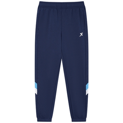 特步童装男童拼接运动裤儿童长裤2025秋冬款大童休闲裤子加绒卫裤