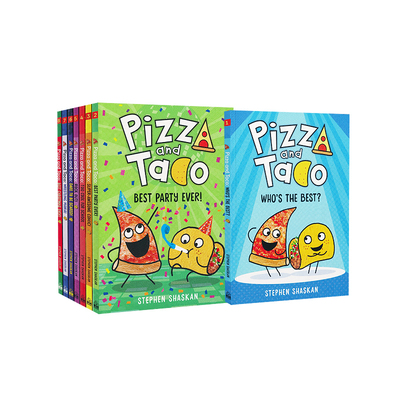 披萨饼与玉米片 Pizza and Taco 8册 幽默搞笑漫画书 儿童初阶全彩漫画绘本桥梁书 幽默搞笑 神探狗狗同类型作品