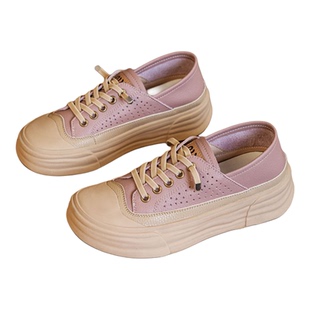 两穿透气小白鞋女夏款百搭一脚蹬大码宽胖脚女鞋软皮黑色镂空单鞋