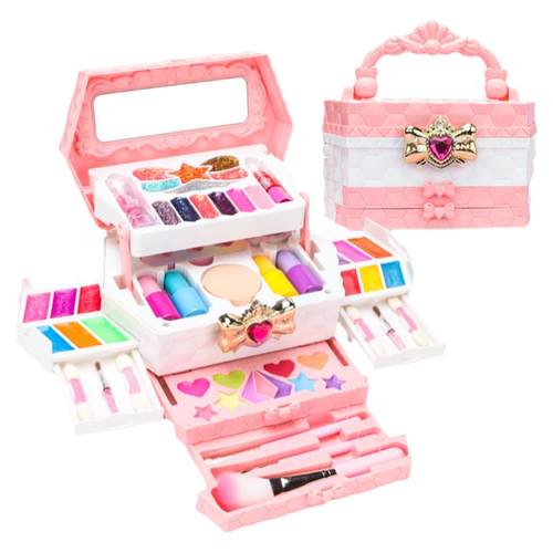 儿童化妆品套装雪花女孩可水洗爱莎彩妆盒艾莎冰雪公主魔法棒玩具