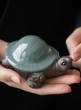 小乌龟紫砂茶漏全分离器茶水茶家用配件陶瓷瓷过滤器一体茶叶茶滤