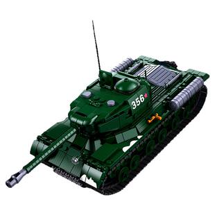 小鲁班二战军事系列积木苏联IS2斯大林重型坦克儿童益智拼装玩具