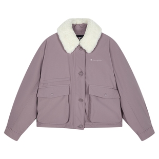 李梓溪同款[三防]Champion冠军羽绒服25冬季新款翻毛领工装短外套