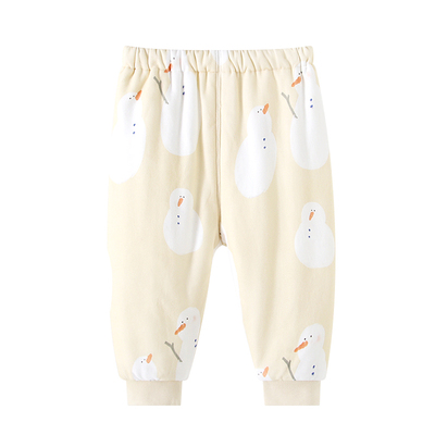 柠檬爬爬宝宝裤子冬季夹棉保暖裤婴儿长裤外穿加厚防风束脚裤冬装