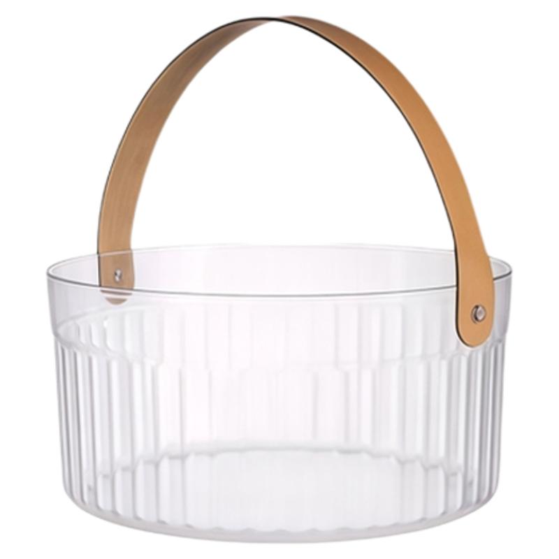 野餐篮春游户外透明水果冰桶野炊购物用品工具网红买菜篮子手提篮