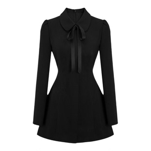 黑色连衣裙女小个子初冬巨好看高级内搭短款裙子miu系千金感冬季