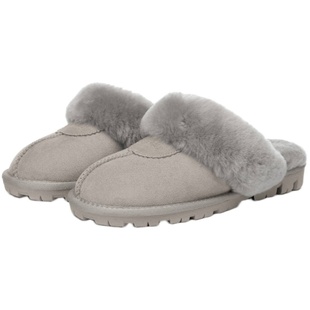 澳洲EVERAU冬季家居拖鞋情侣款加厚羊皮毛一体保暖防滑EA2023