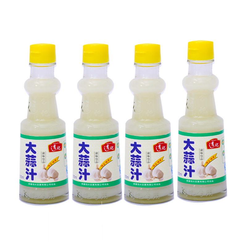 清记大蒜汁鲜榨蒜汁纯原蒜汁凉菜调味料炖汤拌菜佐料150ml*4瓶