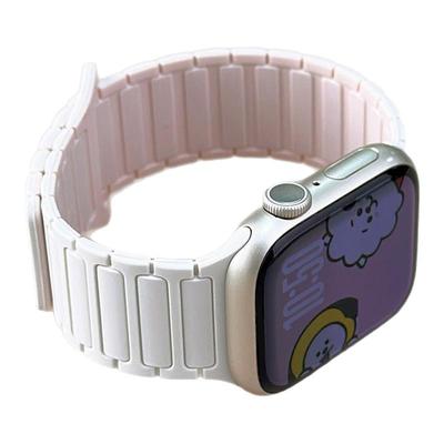 张婧怡同款适用applewatch苹果手表表带iwatch10磁吸硅胶S10腕带watchs运动SE新款女生S9高级S8S7男ultra夏季