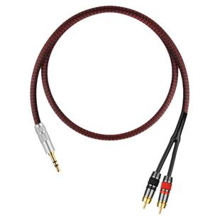 一分二音频线发烧级纯铜3.5转双莲花头投影仪手机功放音响连接线