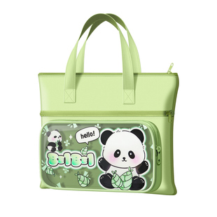 卡皮巴拉补习手提袋拎书袋小学生用帆布袋男女孩补习班作业美术袋大容量拉链式防水文件收纳袋儿童学习补课包