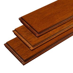 纯实木地板原木厂家直销圆盘豆（奥坎）锁扣地热家用卧室环保耐