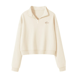 都市丽人半拉链卫衣女款春季2026年新款初中生宽松休闲短款外套Y