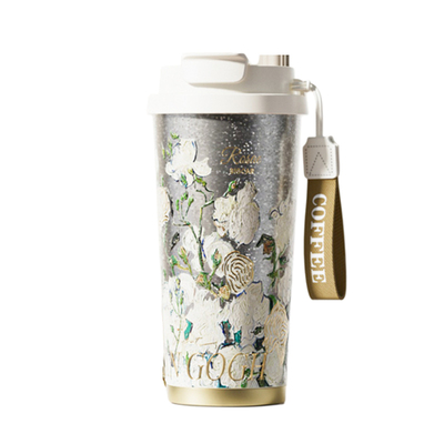 梵高纯钛保温杯高颜值咖啡杯子女