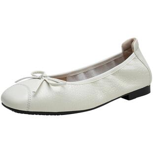 百思图2025秋商场新款舒适羊皮浅口单鞋一脚蹬蛋卷鞋女鞋E5231CQ5