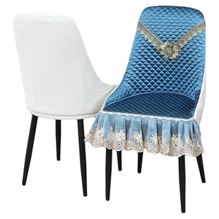 轻奢弧形椅子套罩椅套半截扶手四季夹棉防滑小扶手餐桌椅垫凳子套