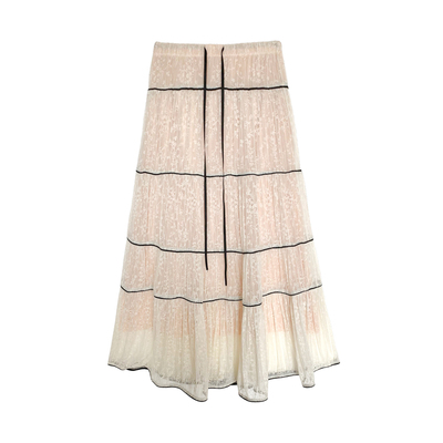 蕾丝显瘦A字蓬蓬半身长裙