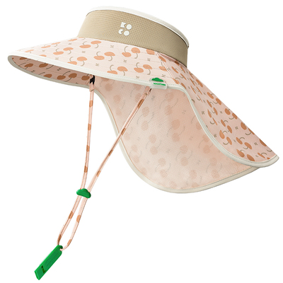 KK树真原纱儿童防晒帽遮脸护颈