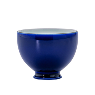 诚德轩景德镇茶杯鸡心杯陶瓷霁蓝颜色釉品茗单杯幽蓝清韵茶盏礼品