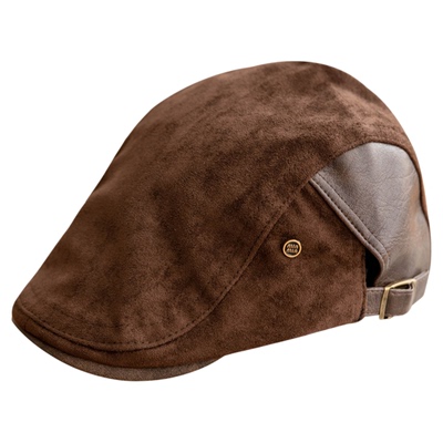 林小橘时尚复古英伦风皮革前进帽