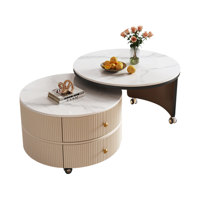 2025新款可移动客厅圆形岩板茶几
