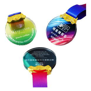 创意水晶奖牌儿童挂牌定制马拉松运动会比赛篮球足球羽毛球定做