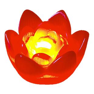 七彩发光莲花灯拜观音荷花寺庙祈祷祈佛法事装饰道具许愿用品