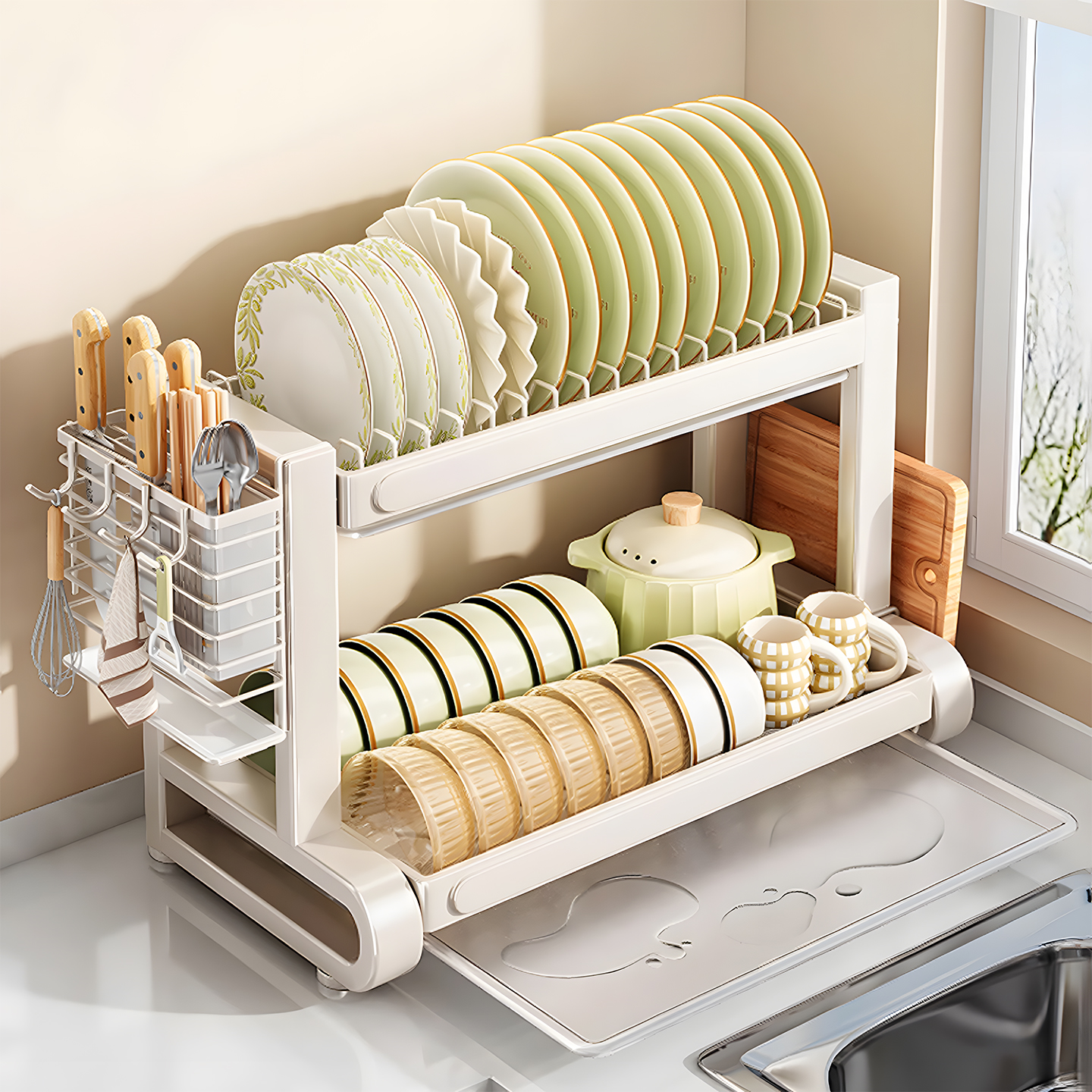 碗架碗碟沥水架厨房多功能置物架家用碗盘碗筷收纳架台面收纳架子