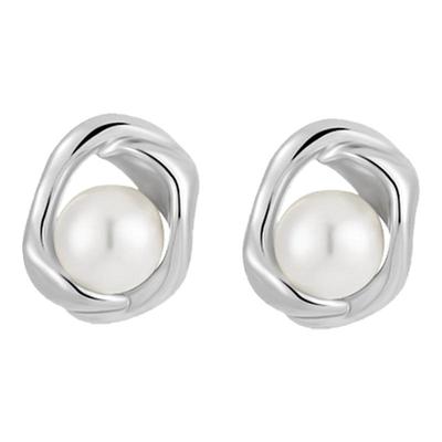 薇拉蒂925纯银珍珠耳钉