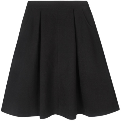 黑色a字半身裙梨型身材遮胯显瘦