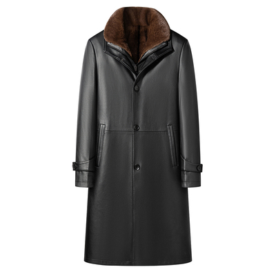 真皮皮衣水貂内胆皮毛一体爸爸装