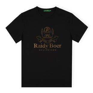 【舒弹棉】Raidy Boer/雷迪波尔2026夏男烫钻LOGO圆领短袖T恤7003