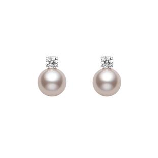 DELTA樱花粉戴妃珍珠耳钉s925纯银耳环无耳洞耳夹女气质甜美耳饰