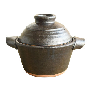 日本原装土锅 独步炎手工作煲仔饭锅双盖蒸米饭锅 粗陶家用炖锅