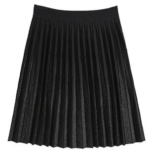 百褶裙短裙女2023秋冬新款毛织半身裙高腰搭配上衣穿的裙子显瘦