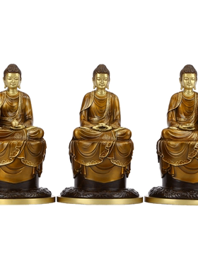 铜欣祥黄铜家居三宝佛门厅摆件