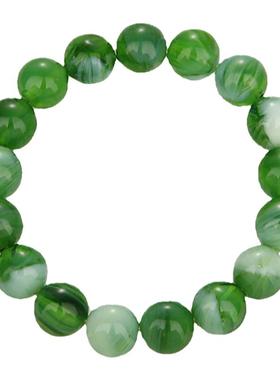 新中式绿色串珠手链女2024新款珠子手串轻奢小众古风闺蜜手饰品