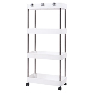 厨房置物架落地多层可移动小推车多功能家用收纳架零售车子储物架