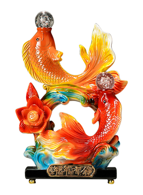 鲤鱼好意头招财好运摆件 乔迁新居客厅电视柜装饰品 开业礼物送礼