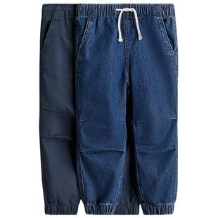 HM2025冬新款儿童童装男童2件装棉质牛仔布/斜纹布慢跑裤1308810