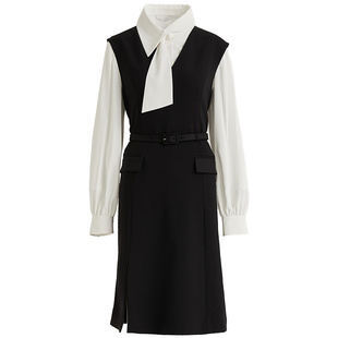 OBEG欧碧倩冬季两件套西装连衣裙时尚通勤衬衫裙50464515