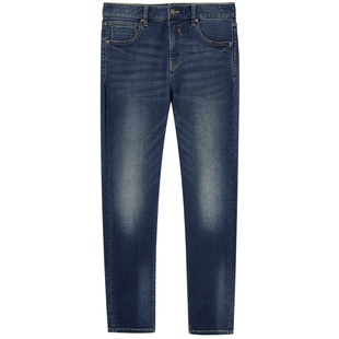 杰克琼斯男装牛仔裤冬季新款简约猫须水洗长裤弹力修身裤子男款