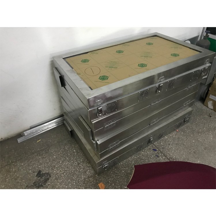 户外防尘防水 广告机 外壳套料 不锈钢拉丝防锈 密封胶条开盖设计