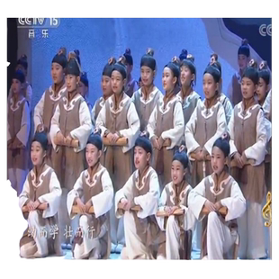 国学服装儿童汉服表演新学堂歌弟子规三字经古诗词朗诵锄禾演出服