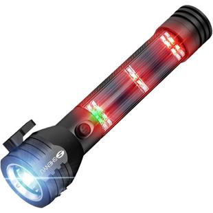 太阳能手电筒强光防身末日求生战备自卫多功能安全锤车载破窗逃生