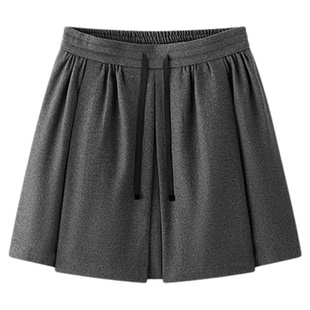 商场同款|森马半身裙女冬季仿呢打褶伞裙2025新款盐系学院风短裙