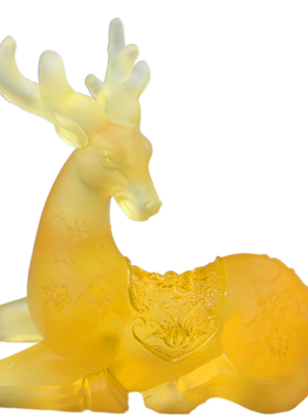 琉璃梅花鹿摆件小鹿工艺品高档招财家居饰品客厅酒柜玄关装饰摆设