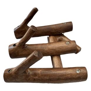 实木创意树杈挂钩打孔复古原木树枝玄关木质装饰墙壁挂衣钩衣帽钩