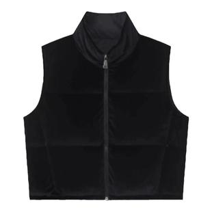 No5 in mode第五时尚秋冬女拉链短款天鹅绒羽绒马甲无袖保暖夹克