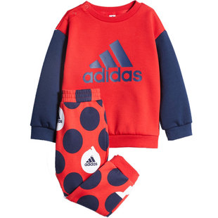 Adidas/阿迪达斯正品儿童运动休闲印花卫衣长裤套装 GP0344